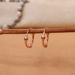 Load image into Gallery viewer, Rose gold plating Hoop Earrings with Ball Charm | Women's Jewelry Gift
