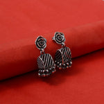 Load image into Gallery viewer, 925 Silver Rose Jhumka Earrings | Women's Indian Jewelry
