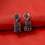 Load image into Gallery viewer, 925 Silver Rose Jhumka Earrings | Women's Indian Jewelry
