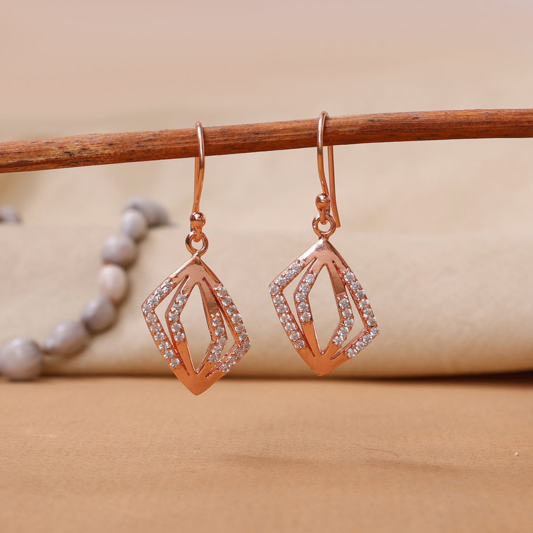Rose gold plating Diamond Earrings for Women | Dangle Jewelry