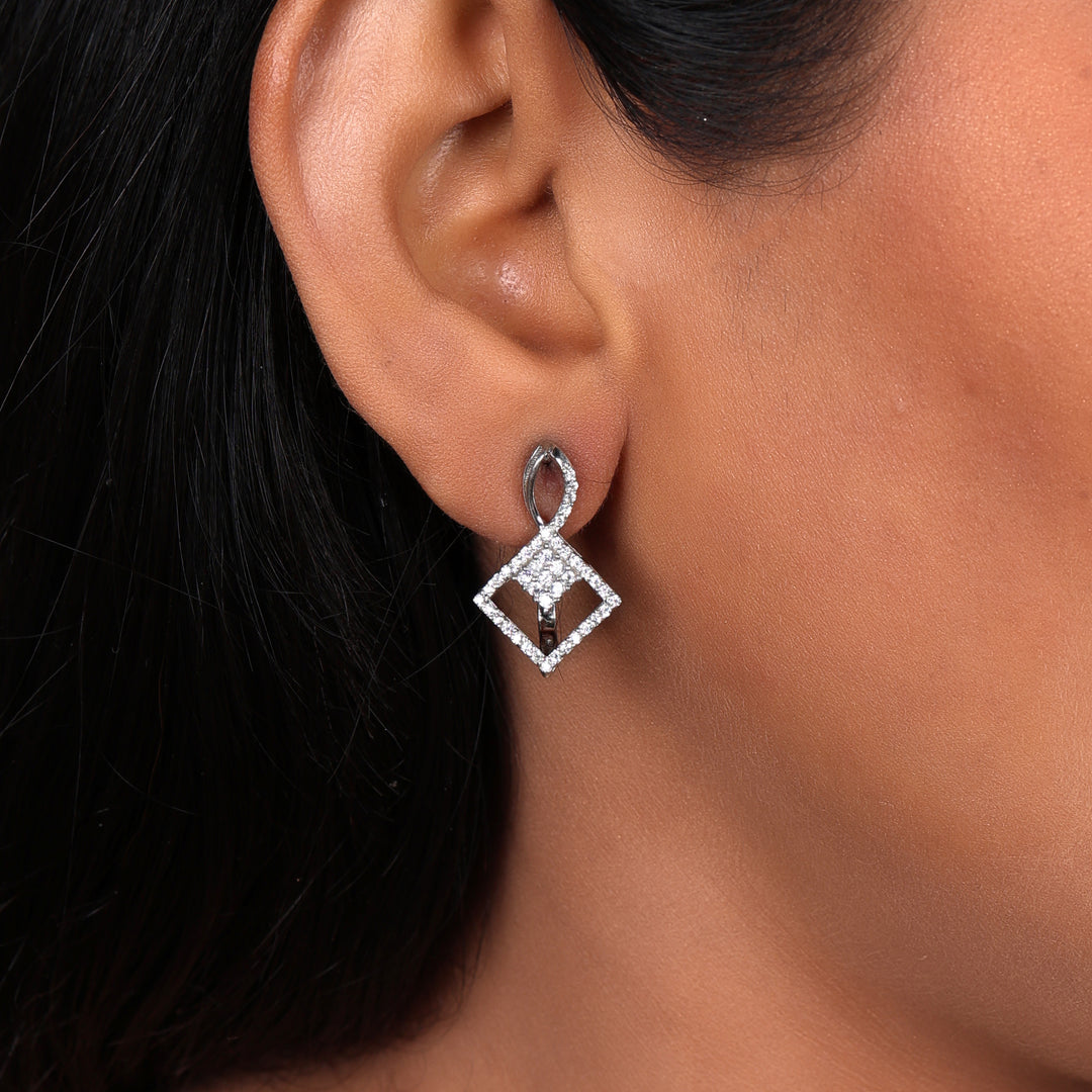 Silver Diamond Earrings for Women | Dazzling Jewelry Gift