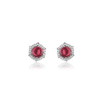 Load image into Gallery viewer, Ruby Stud Earrings with Diamond Halo | Women's Gift Jewelry
