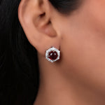 Load image into Gallery viewer, Ruby Stud Earrings with Diamond Halo | Women's Gift Jewelry
