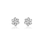 Load image into Gallery viewer, Silver Flower Stud Earrings | Cubic Zirconia | Daily Wear

