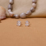 Load image into Gallery viewer, Pear Cut Diamond Stud Earrings | Silver | For Women
