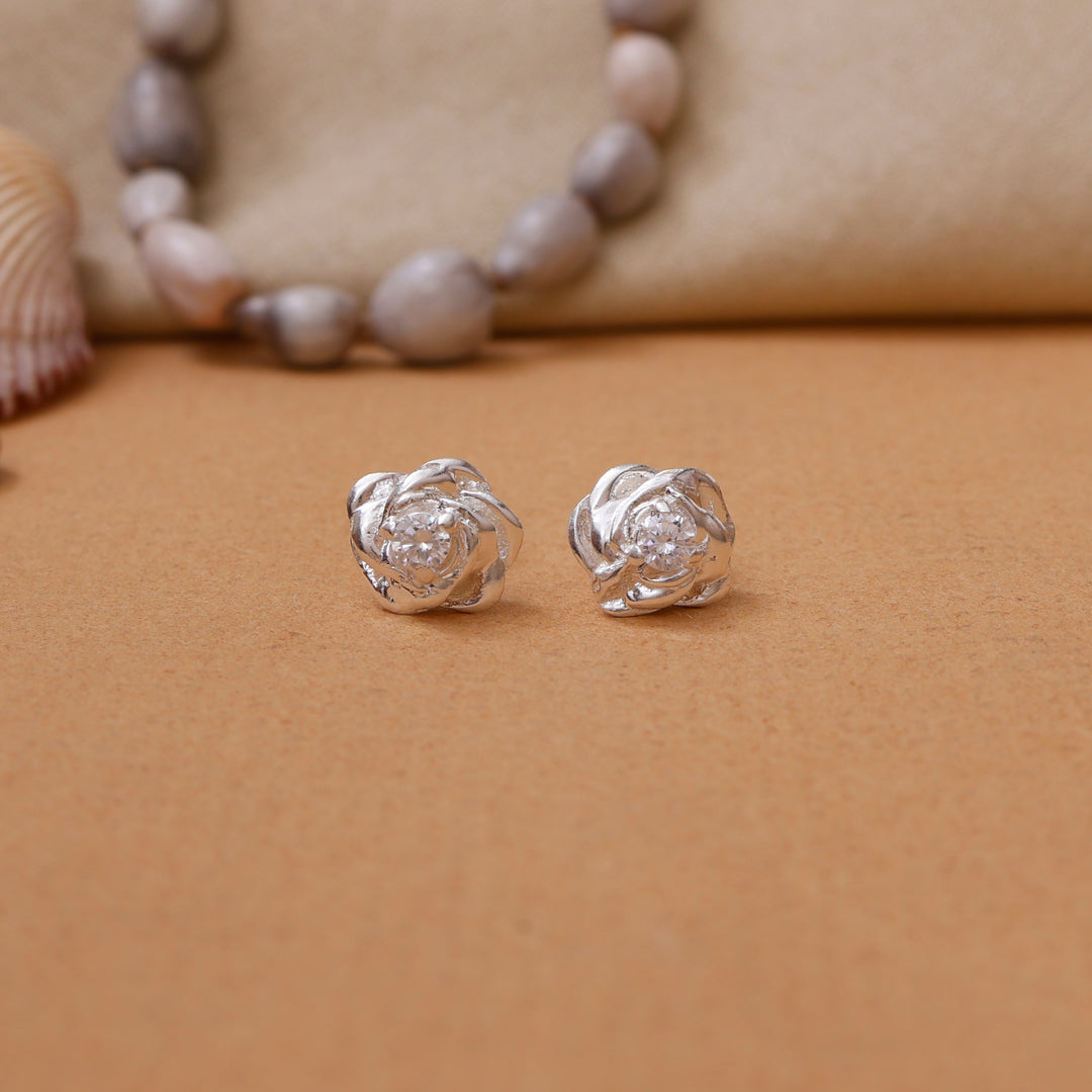 925 Silver Rose Stud Earrings for Women | Gift Jewelry