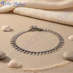 Load image into Gallery viewer, 925 sterling silver anklet with delicate design and intricate detailing, a perfect gift for women.

