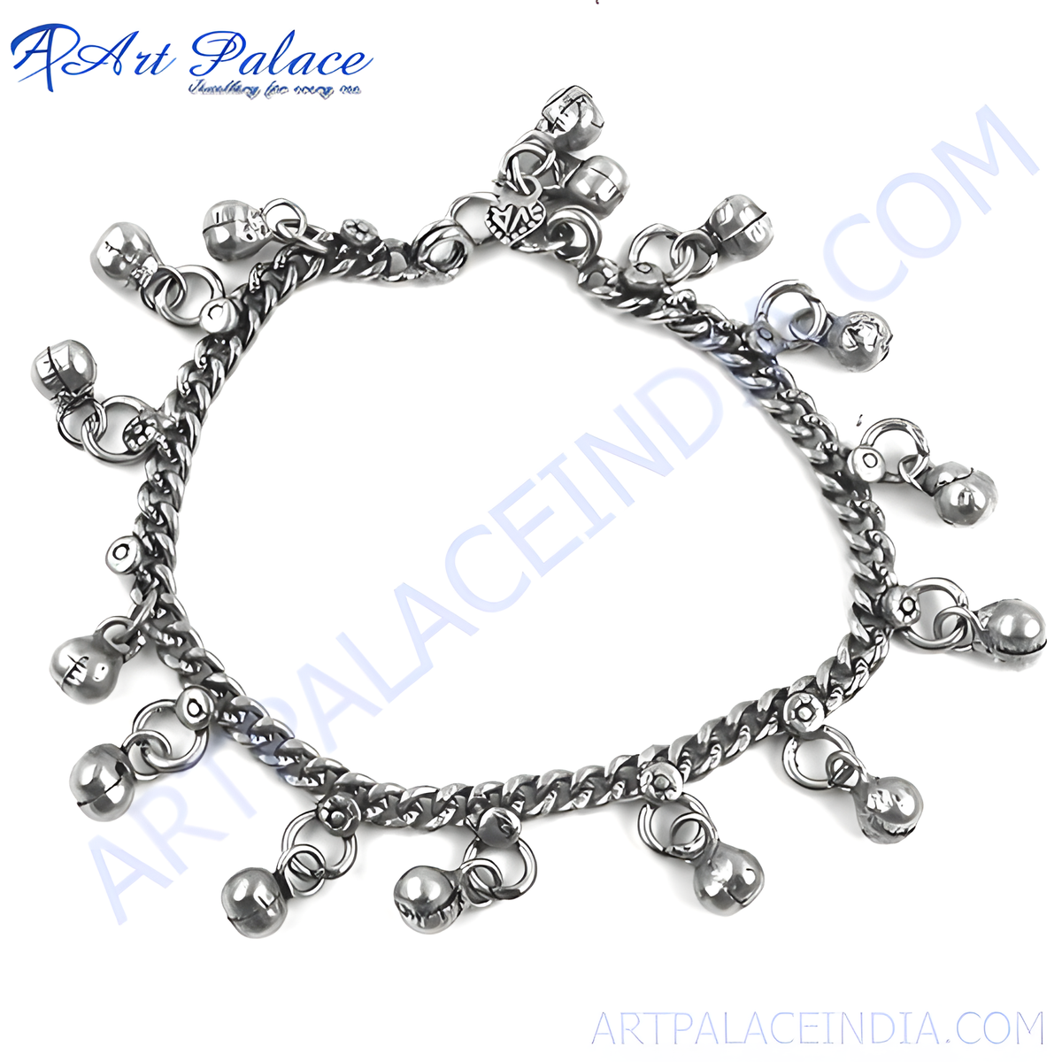 925 silver anklet with bells for women | bohemian jewelry gift