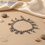 Load image into Gallery viewer, 925 sterling silver anklet with delicate bells, perfect for adding a touch of bohemian flair to your style.
