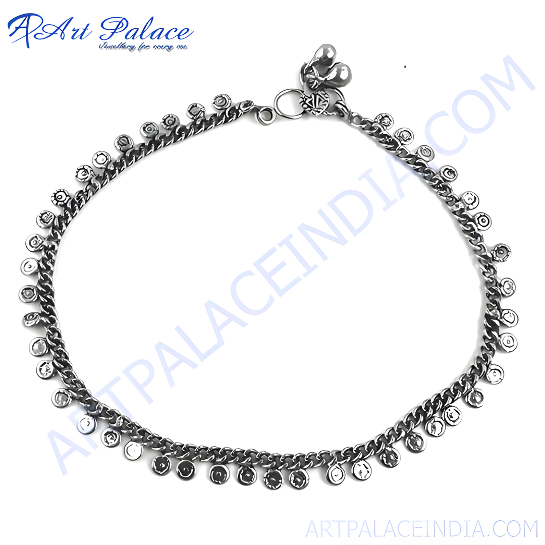 Silver Anklet for Women | Dangle Charm Anklet