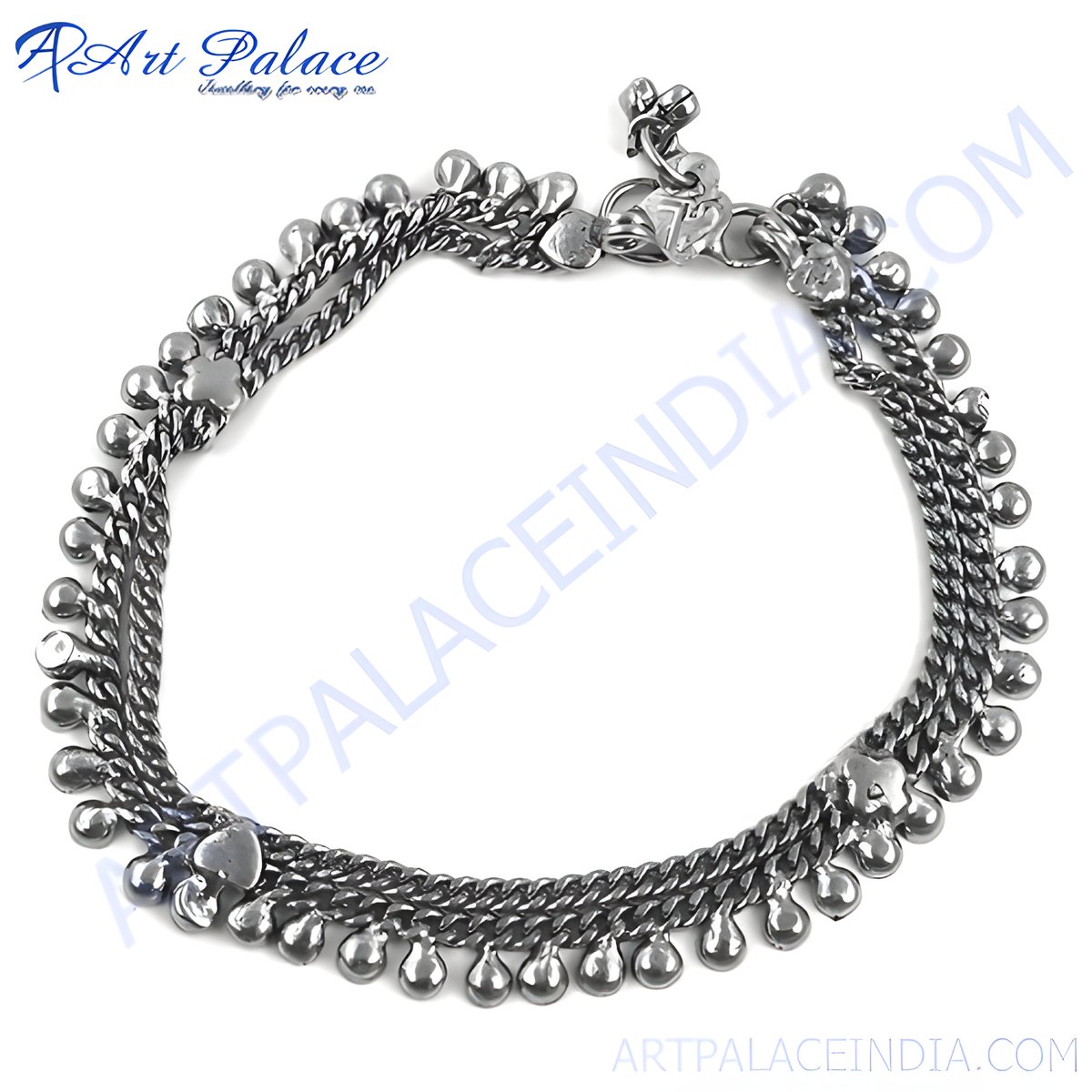 925 silver anklet for women | dangle bell chain anklet