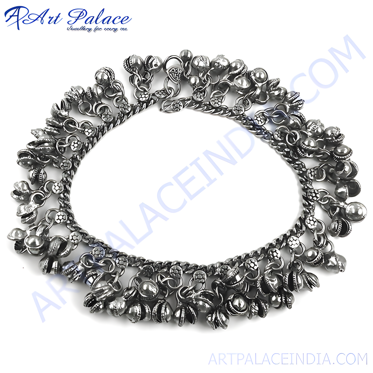 925 silver oxidized anklet for women | ethnic jewelry gift