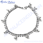 Load image into Gallery viewer, 925 Silver Anklet with Bells for Women | Indian Bridal Jewelry
