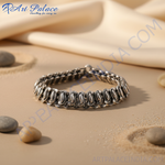 Load image into Gallery viewer, Sterling silver anklet featuring a detailed, ornate chain design. Perfect for everyday wear and gifting.
