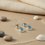 Load image into Gallery viewer, 925 Silver Blue Chalcedony Drop Earrings for Women | Gift
