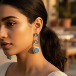 Load image into Gallery viewer, 925 Silver Blue Chalcedony Drop Earrings for Women | Gift

