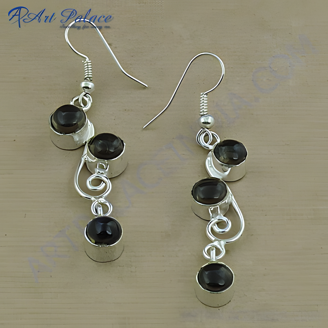 925 Silver Black Onyx Dangle Earrings for Women | Gift