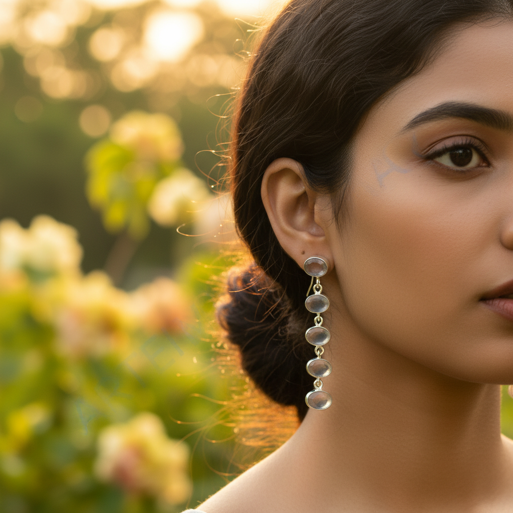 925 Silver Smoky Quartz Drop Earrings for Women | Gift