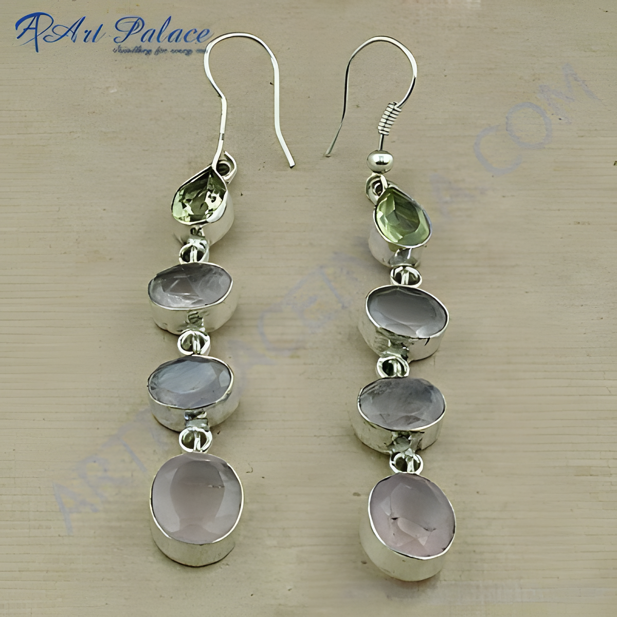 925 silver gemstone drop earrings for women | dangle earrings