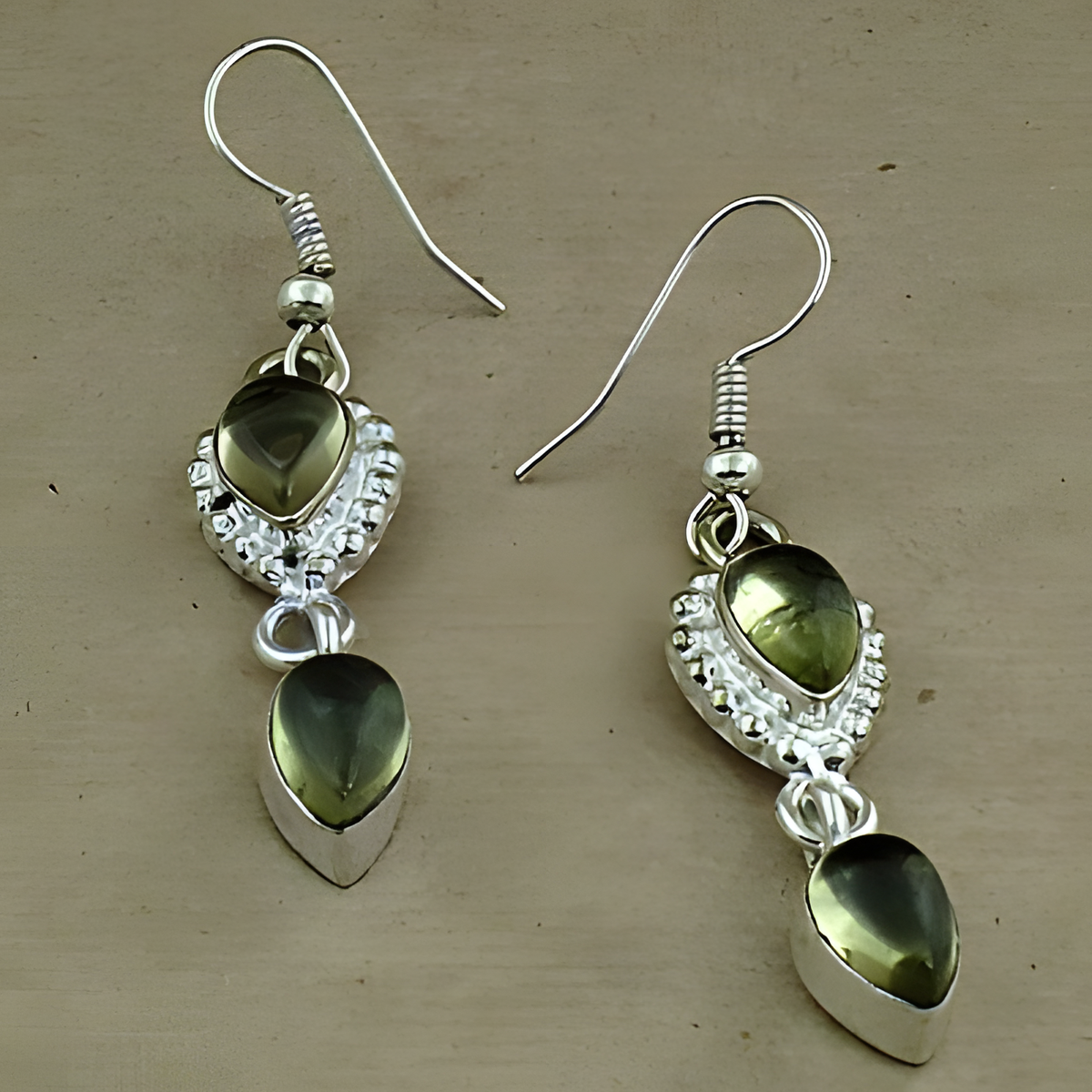 925 sterling silver green gemstone earrings for women | dangle earrings
