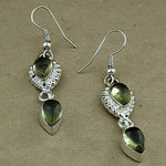 Load image into Gallery viewer, 925 Sterling Silver Green Gemstone Earrings for Women | Dangle Earrings
