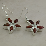 Load image into Gallery viewer, 925 Silver Carnelian Flower Earrings for Women | Gemstone Jewelry
