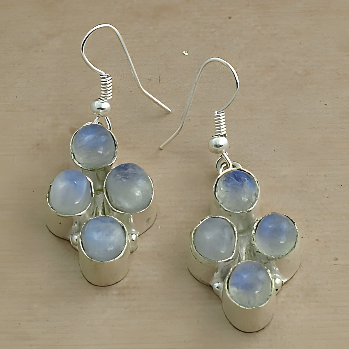 925 silver moonstone drop earrings for women | gemstone jewelry