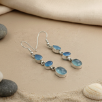 Load image into Gallery viewer, 925 Silver Blue Chalcedony Drop Earrings for Women | Gift Jewelry
