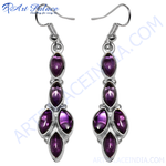 Load image into Gallery viewer, 925 Silver Amethyst Drop Earrings for Women | Gemstone Jewelry
