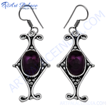 Load image into Gallery viewer, 925 Sterling Silver Purple Gemstone Earrings for Women
