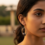 Load image into Gallery viewer, 925 Silver Black Pearl Oval Earrings for Women | Daily Jewelry
