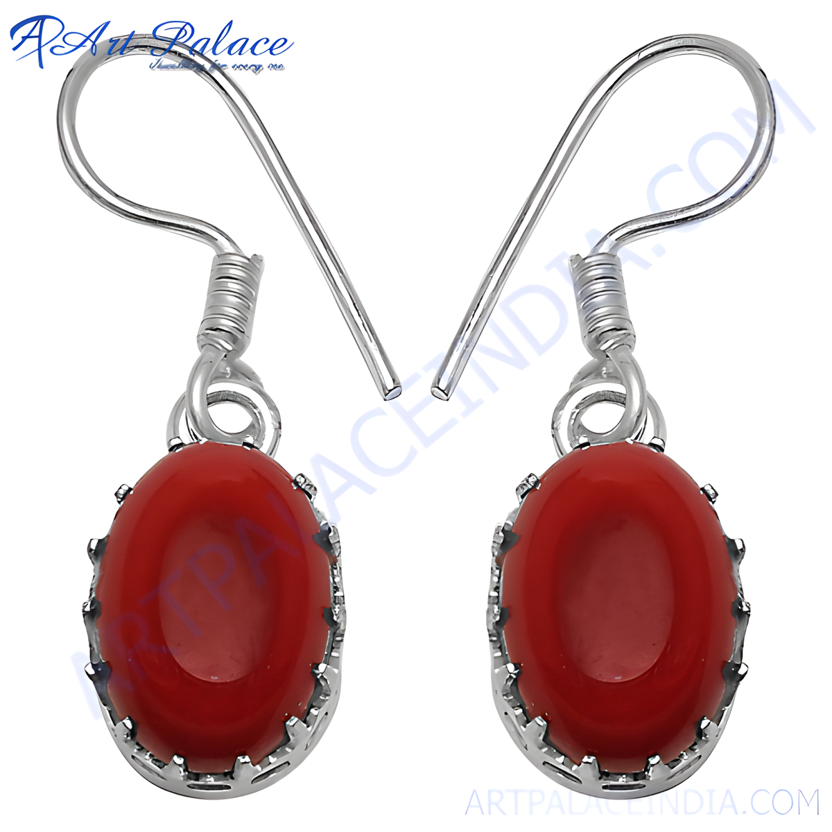 925 silver red coral earrings for women | dangle jewelry