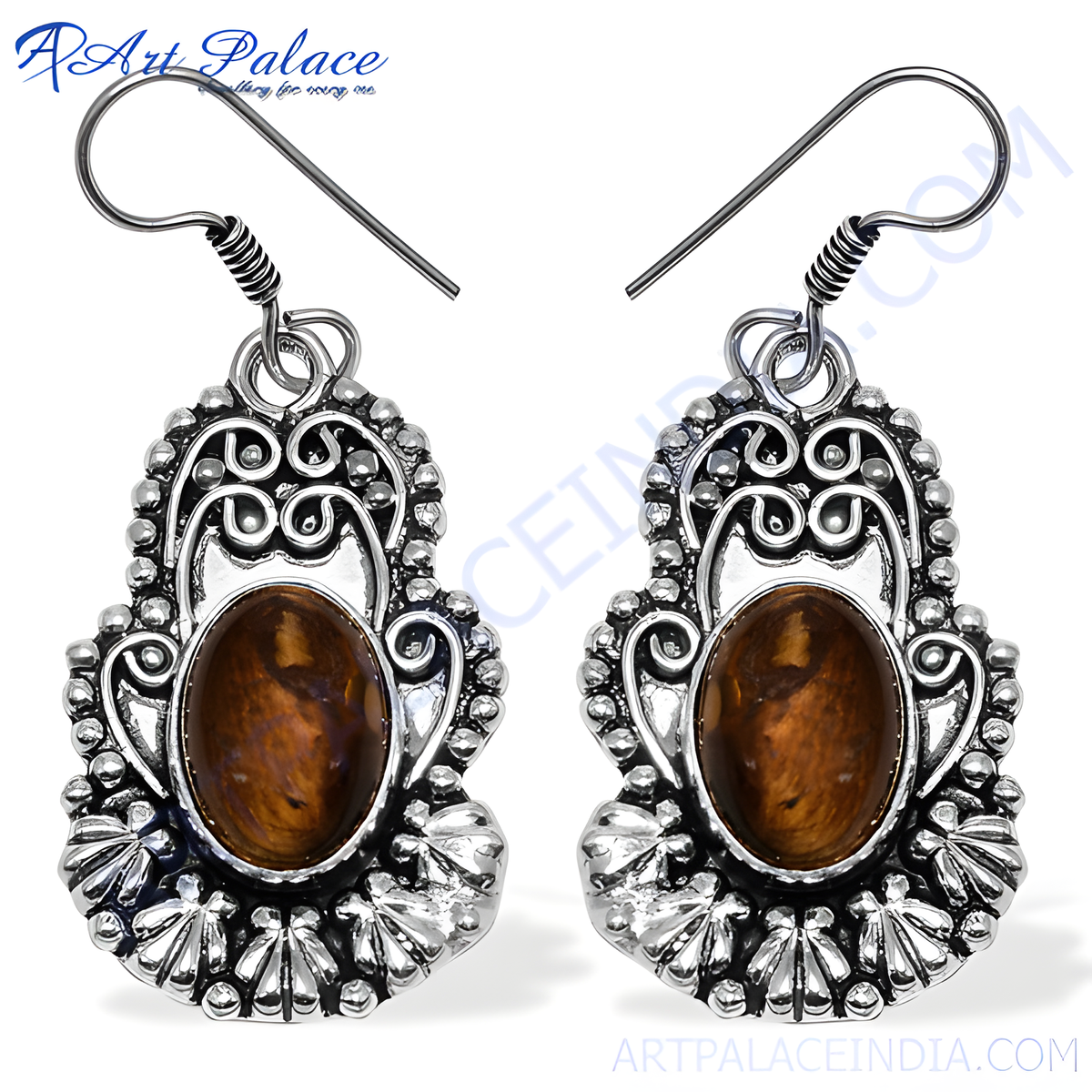 925 sterling silver tiger eye earrings for women | dangle jewelry