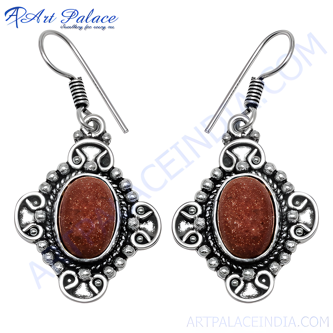925 Silver Sunstone Earrings for Women | Dangle Earrings