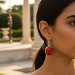 Load image into Gallery viewer, Silver Red Coral &amp; Turquoise Drop Earrings | Women&#39;s Jewelry
