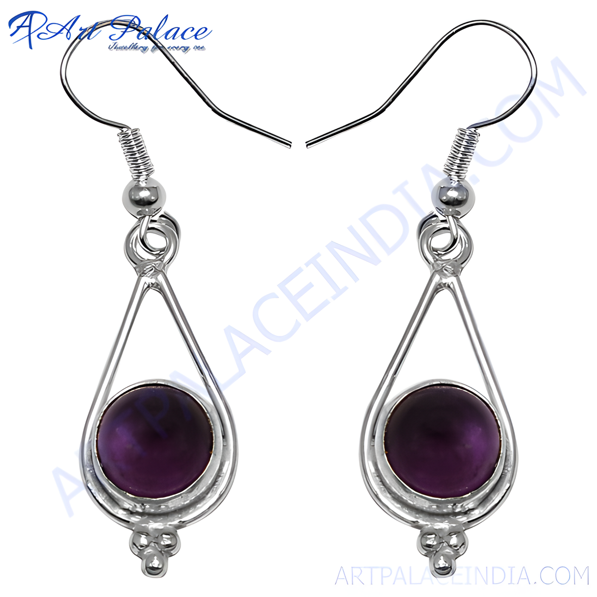 925 silver amethyst drop earrings for women | gemstone jewelry