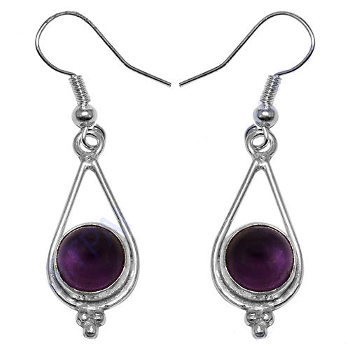 925 Silver Amethyst Drop Earrings for Women | Gemstone Jewelry