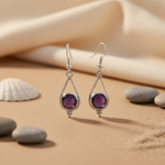 Load image into Gallery viewer, 925 Silver Amethyst Drop Earrings for Women | Gemstone Jewelry
