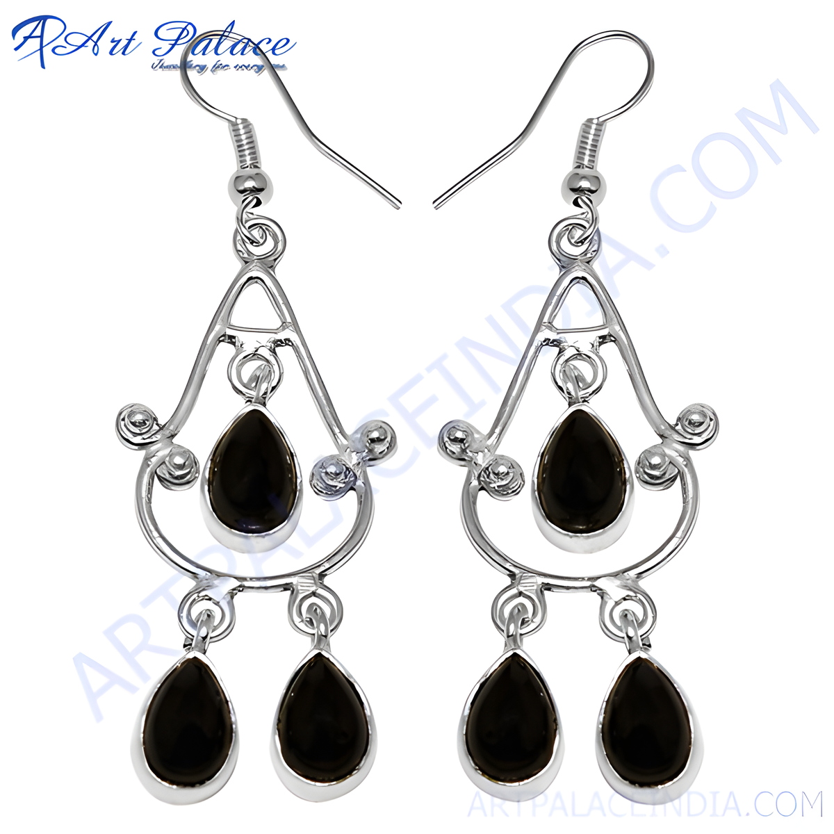 925 silver black onyx dangle earrings | women's jewelry gift