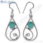 Load image into Gallery viewer, 925 Silver Teardrop Earrings with Blue Gemstone for Women
