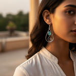 Load image into Gallery viewer, 925 Silver Teardrop Earrings with Blue Gemstone for Women
