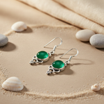 Load image into Gallery viewer, 925 Silver Green Gemstone Drop Earrings for Women | Gift
