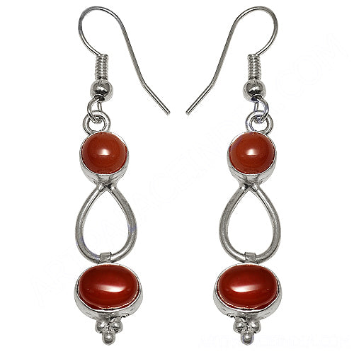 925 Silver Carnelian Drop Earrings for Women | Gemstone Jewelry