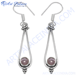 Load image into Gallery viewer, 925 Silver Teardrop Earrings with Pink Gemstone for Women
