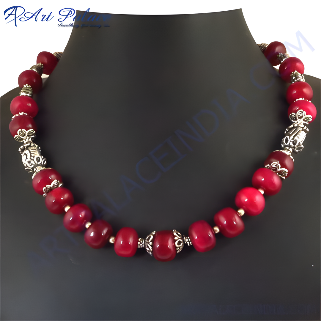Red Beaded Necklace for Women | Statement Jewelry