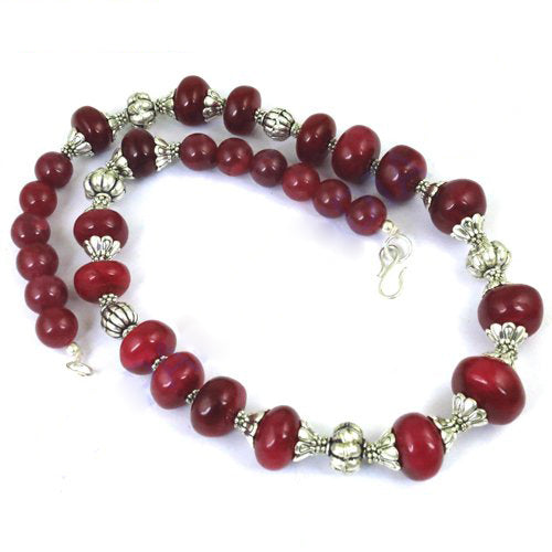 Red Stone Bead Necklace for Women | Statement Jewelry Gift