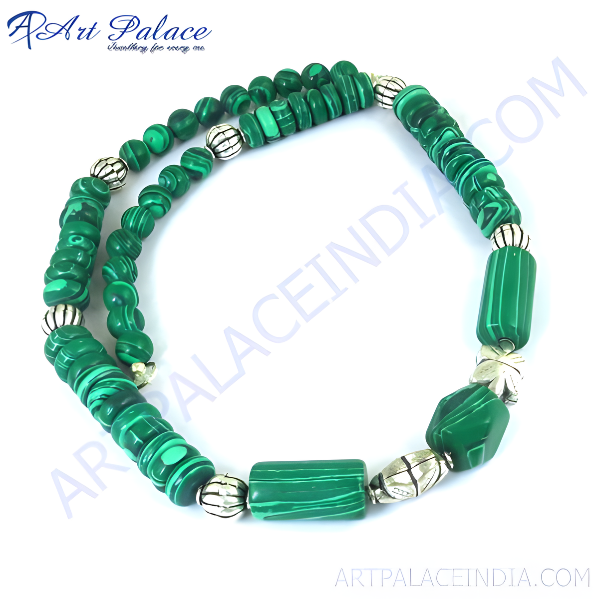 Malachite bead necklace for women | gemstone jewelry gift