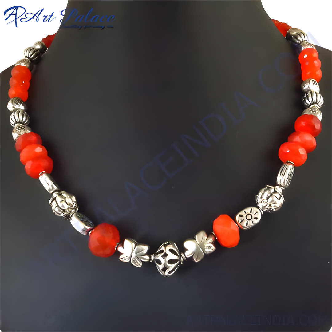 Red Gemstone Beaded Necklace for Women | Fashion Jewelry