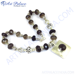 Load image into Gallery viewer, Smoky Quartz Bead Necklace | 925 Silver | Women&#39;s Fashion Jewelry
