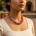 Load image into Gallery viewer, Red Carnelian Bead Necklace | Sterling Silver | Women&#39;s Jewelry
